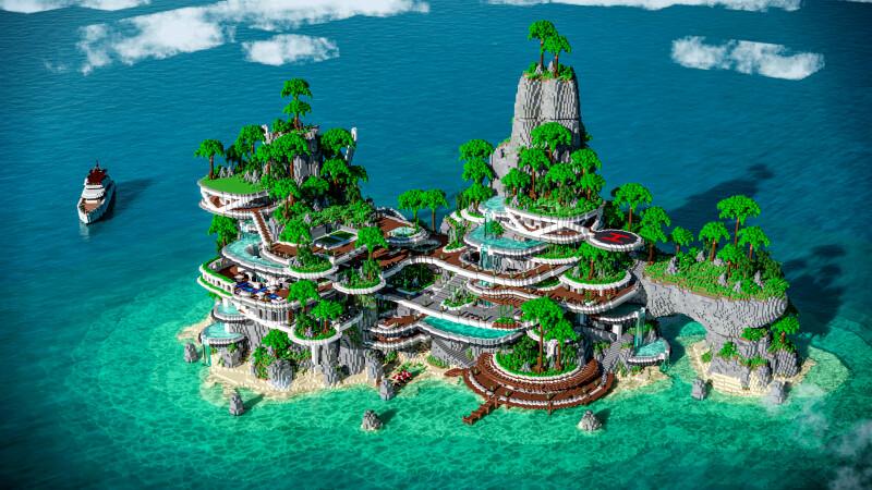 Mansion Island By Crackedcubes Chunk Minecraft Bedrock Marketplace