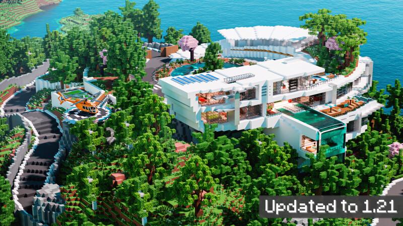 Modern Hill Mansion By Crackedcubes Chunk Minecraft Bedrock