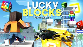 Thumbnail of the Minecraft Bedrock Marketplace product Lucky Block Parkour City created by 100Media.
