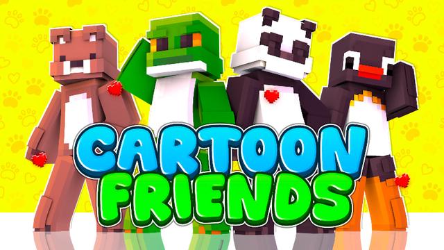 Thumbnail of the Minecraft Bedrock Marketplace product Cartoon Friends created by 2-Tail Productions.