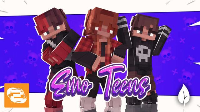 Thumbnail of the Minecraft Bedrock Marketplace product Emo Teens created by 2-Tail Productions.