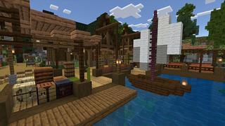 Screenshot of the Minecraft Bedrock Marketplace product Fishing Gives OP Loot created by 2-Tail Productions.