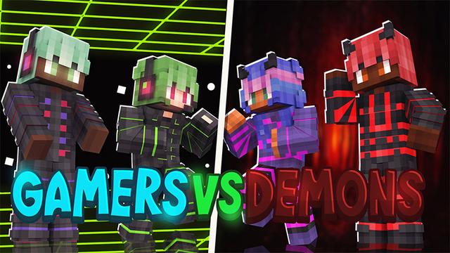 Thumbnail of the Minecraft Bedrock Marketplace product Gamers Vs Demons created by 2-Tail Productions.
