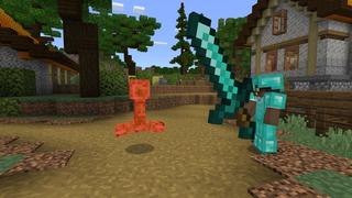 Screenshot of the Minecraft Bedrock Marketplace product Giant Weapons created by 2-Tail Productions.