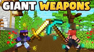 Thumbnail of the Minecraft Bedrock Marketplace product Giant Weapons created by 2-Tail Productions.