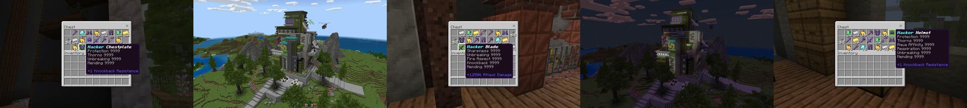 Panorama of the Minecraft Bedrock Marketplace product Hacker Base created by 2-Tail Productions.