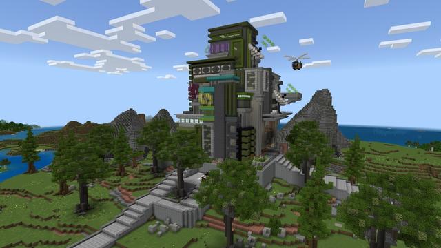 Screenshot of the Minecraft Bedrock Marketplace product Hacker Base created by 2-Tail Productions.