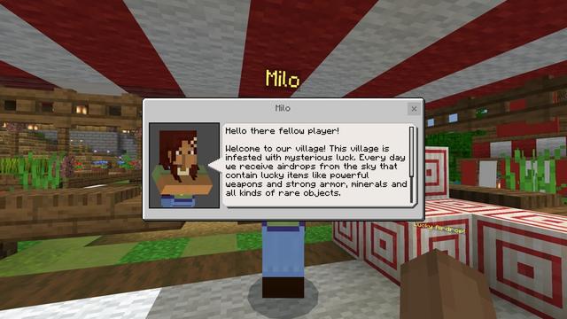 Screenshot of the Minecraft Bedrock Marketplace product Lucky Airdrops created by 2-Tail Productions.