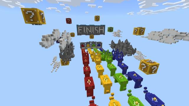 Screenshot of the Minecraft Bedrock Marketplace product Lucky Block Race created by 2-Tail Productions.