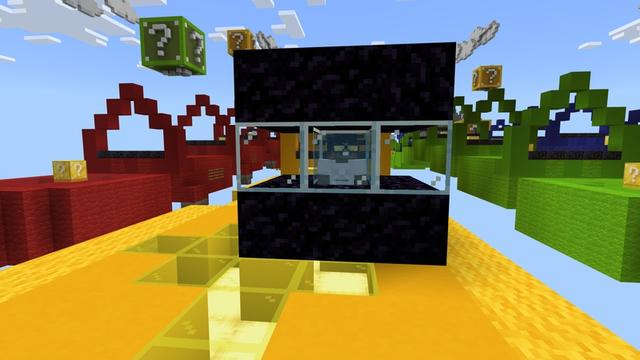 Screenshot of the Minecraft Bedrock Marketplace product Lucky Block Race created by 2-Tail Productions.