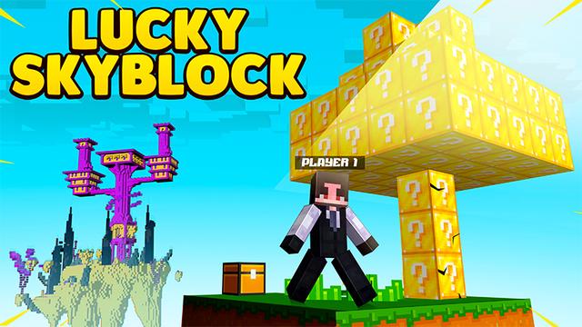 Thumbnail of the Minecraft Bedrock Marketplace product Lucky Skyblock created by 2-Tail Productions.