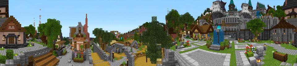 Panorama of the Minecraft Bedrock Marketplace product Medieval Survival created by 2-Tail Productions.