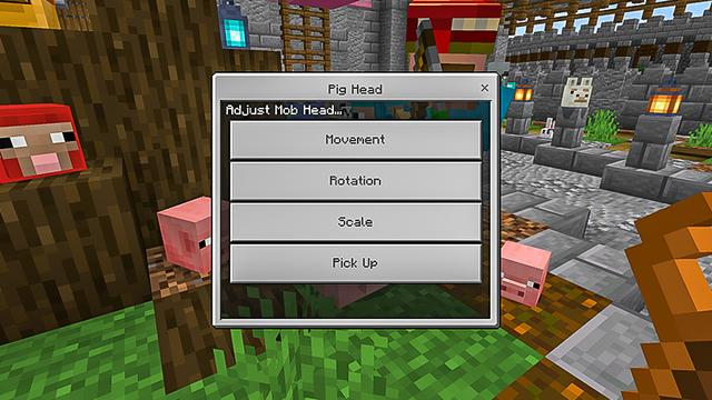 Screenshot of the Minecraft Bedrock Marketplace product Mob Heads created by 2-Tail Productions.