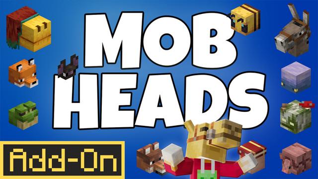 Thumbnail of the Minecraft Bedrock Marketplace product Mob Heads created by 2-Tail Productions.