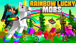 Thumbnail of the Minecraft Bedrock Marketplace product Rainbow Lucky Mobs created by 2-Tail Productions.