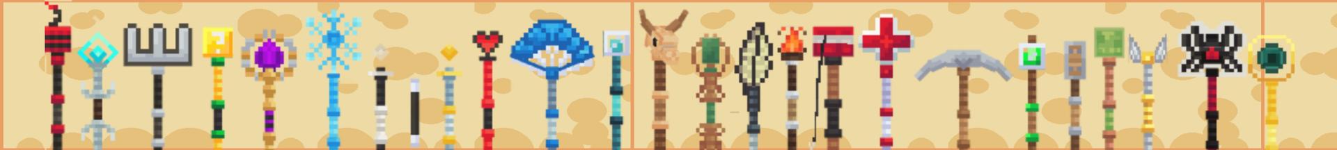 Panorama of the Minecraft Bedrock Marketplace product Super Wands created by 2-Tail Productions.