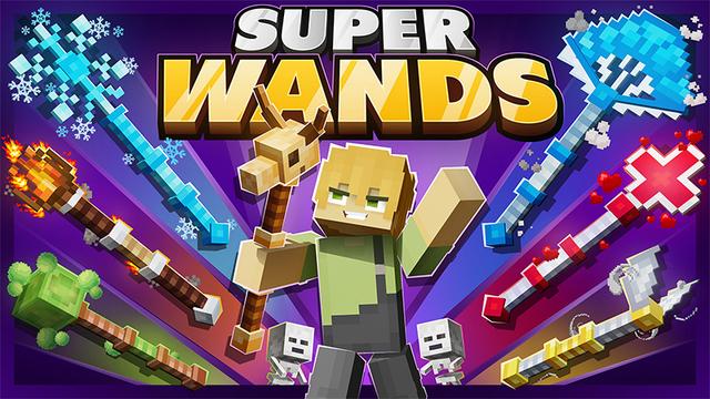 Thumbnail of the Minecraft Bedrock Marketplace product Super Wands created by 2-Tail Productions.