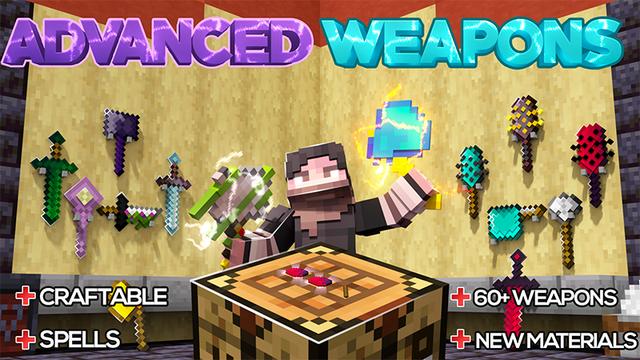 Thumbnail of the Minecraft Bedrock Marketplace product Advanced Weapons created by 4KS Studios.