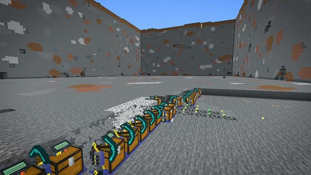 Screenshot of the Minecraft Bedrock Marketplace product Auto Miners created by 4KS Studios.