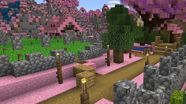 Screenshot of the Minecraft Bedrock Marketplace product Bubblegum City created by 4KS Studios.