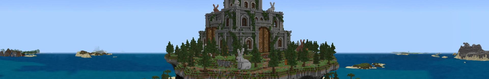 Panorama of the Minecraft Bedrock Marketplace product Bunny Island created by 4KS Studios.