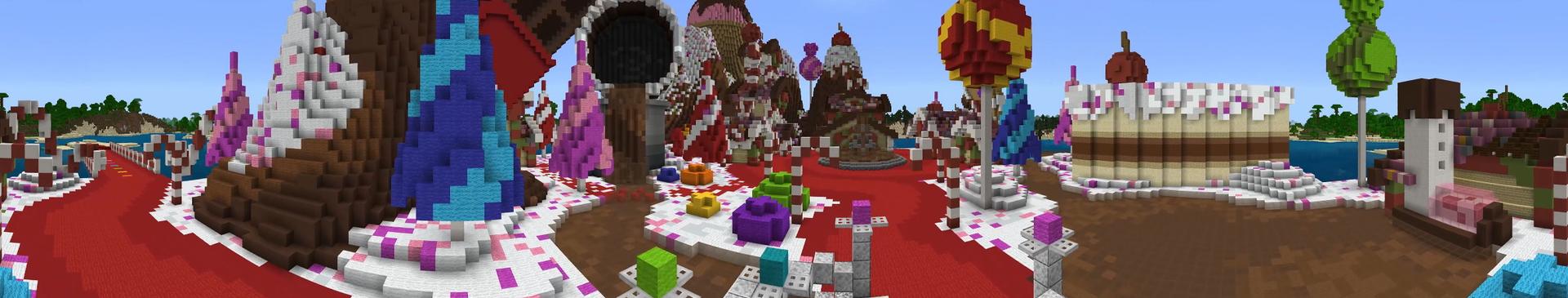 Panorama of the Minecraft Bedrock Marketplace product Candy Island created by 4KS Studios.