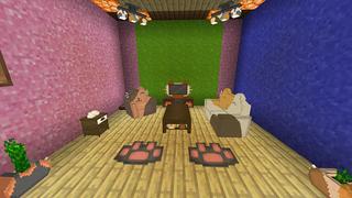 Screenshot of the Minecraft Bedrock Marketplace product Cat Furniture created by 4KS Studios.