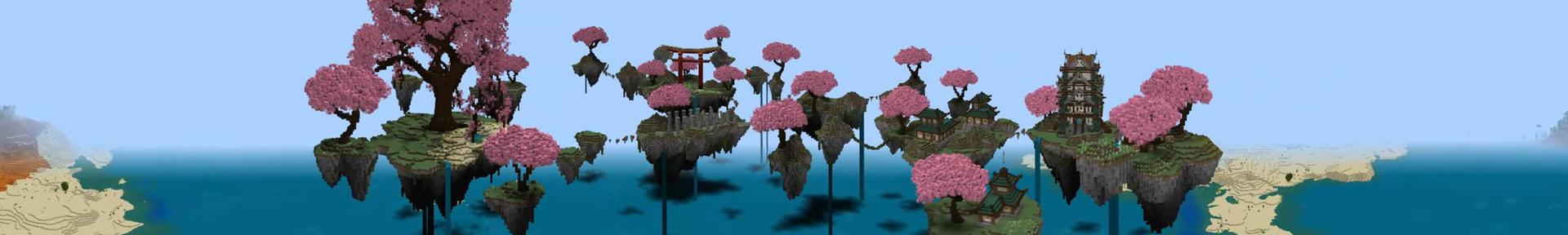 Panorama of the Minecraft Bedrock Marketplace product Cherry Islands created by 4KS Studios.