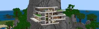 Panorama of the Minecraft Bedrock Marketplace product Cliffside Mansion created by 4KS Studios.