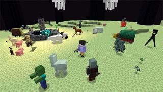 Screenshot of the Minecraft Bedrock Marketplace product DAMAGE = RANDOM MOBS created by 4KS Studios.