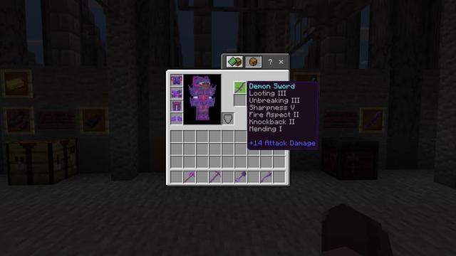 Screenshot of the Minecraft Bedrock Marketplace product Demon Tools created by 4KS Studios.