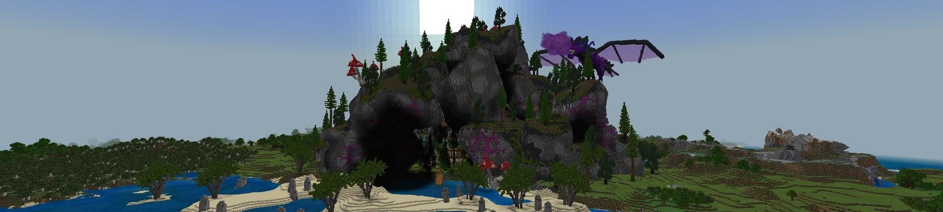 Panorama of the Minecraft Bedrock Marketplace product Dragon Cave created by 4KS Studios.