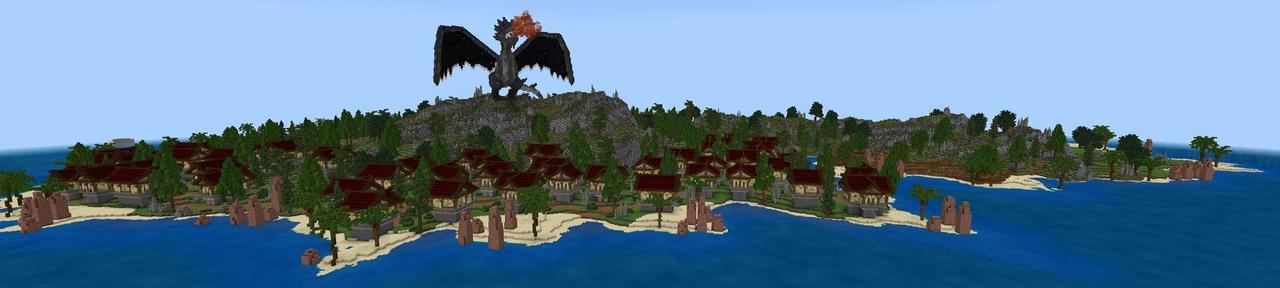 Panorama of the Minecraft Bedrock Marketplace product Dragon Empire created by 4KS Studios.