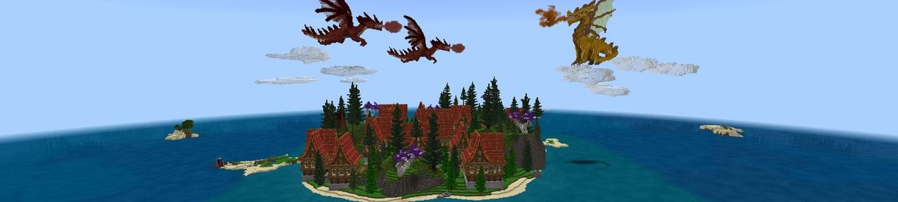 Panorama of the Minecraft Bedrock Marketplace product Dragon Island created by 4KS Studios.