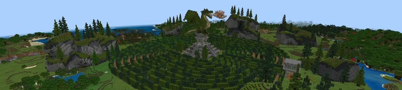 Panorama of the Minecraft Bedrock Marketplace product Dragon Maze created by 4KS Studios.
