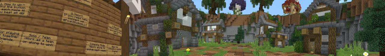 Panorama of the Minecraft Bedrock Marketplace product Find the Button: Mazes created by 4KS Studios.