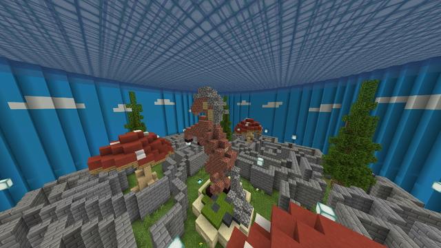 Screenshot of the Minecraft Bedrock Marketplace product Find the Button: Mazes created by 4KS Studios.