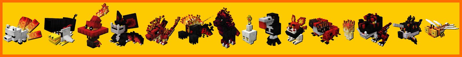 Panorama of the Minecraft Bedrock Marketplace product Fire Pets created by 4KS Studios.