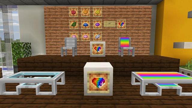 Screenshot of the Minecraft Bedrock Marketplace product FURNITURE RGB CRAFTABLE created by 4KS Studios.