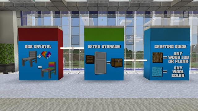 Screenshot of the Minecraft Bedrock Marketplace product FURNITURE RGB CRAFTABLE created by 4KS Studios.