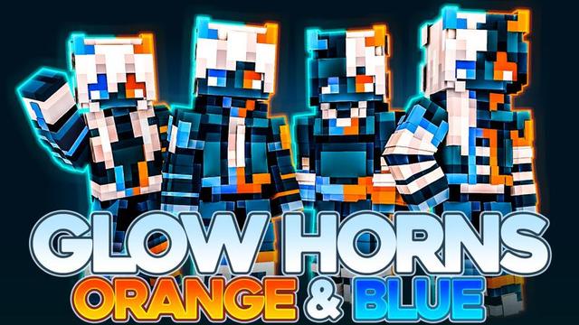 Thumbnail of the Minecraft Bedrock Marketplace product Glow Horns Orange & Blue created by 4KS Studios.