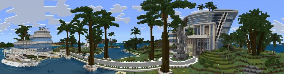 Panorama of the Minecraft Bedrock Marketplace product Hacker Base III created by 4KS Studios.