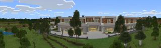 Panorama of the Minecraft Bedrock Marketplace product Hacker Mansion created by 4KS Studios.