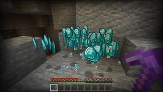 Screenshot of the Minecraft Bedrock Marketplace product Hacker Pickaxe created by 4KS Studios.