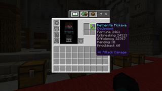 Screenshot of the Minecraft Bedrock Marketplace product Hacker Pickaxe created by 4KS Studios.
