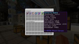 Screenshot of the Minecraft Bedrock Marketplace product Hacker Swords created by 4KS Studios.