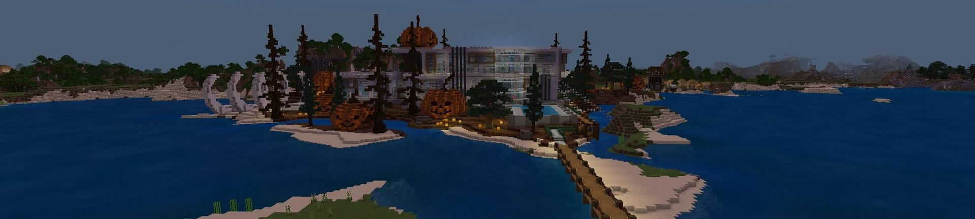 Panorama of the Minecraft Bedrock Marketplace product Halloween Mansion created by 4KS Studios.