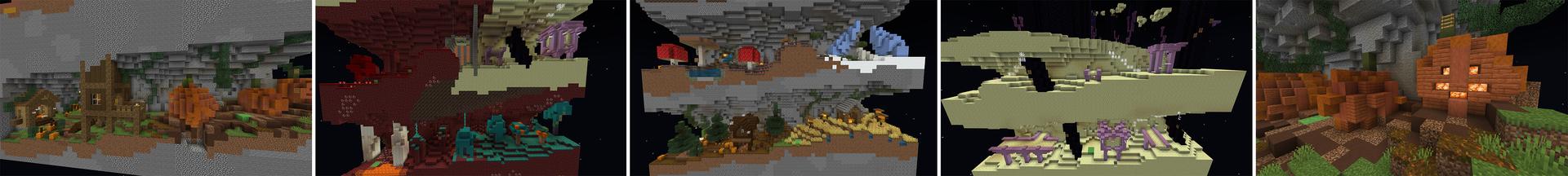 Panorama of the Minecraft Bedrock Marketplace product Halloween Parkour Dimensions created by 4KS Studios.