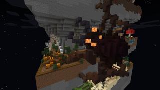 Screenshot of the Minecraft Bedrock Marketplace product Halloween Parkour Dimensions created by 4KS Studios.