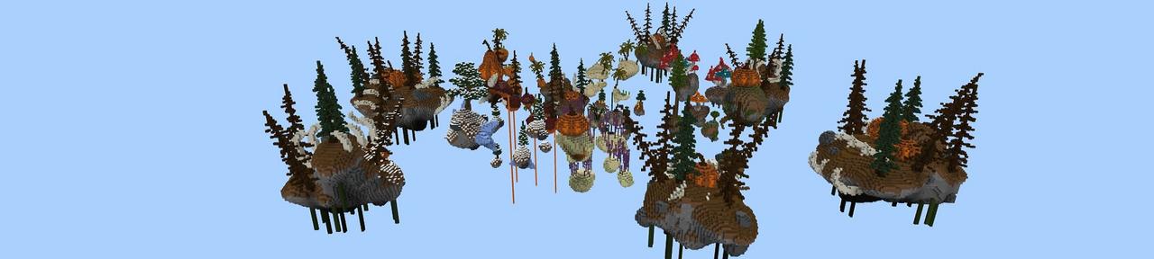 Panorama of the Minecraft Bedrock Marketplace product Halloween Skyblock created by 4KS Studios.